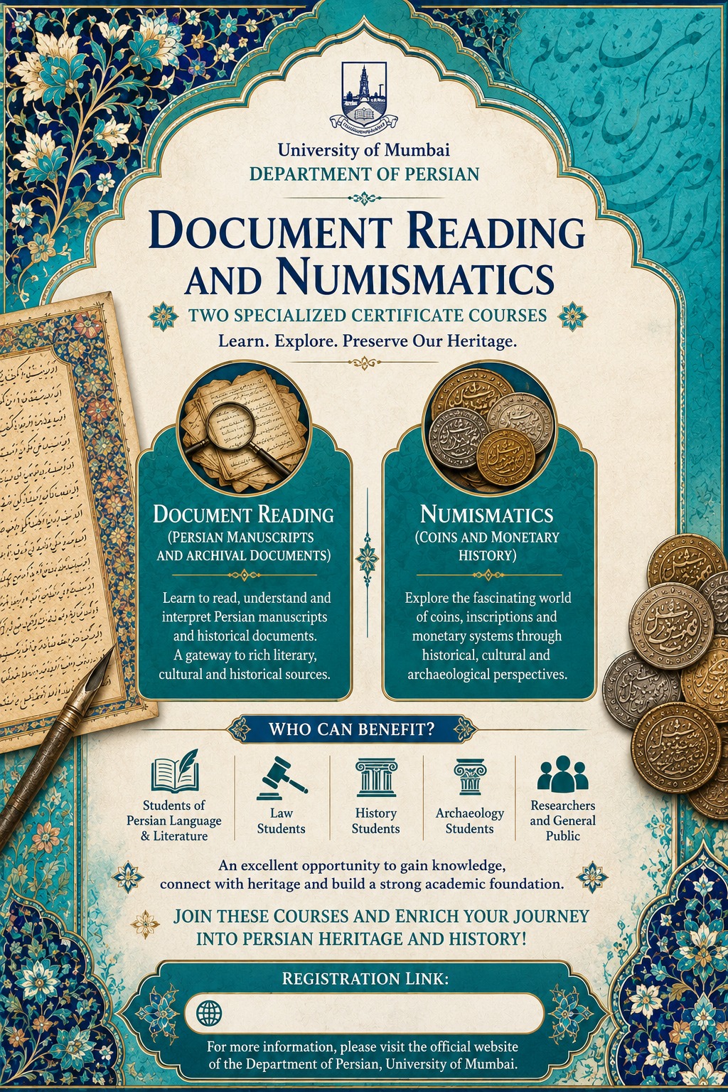 University of Mumbai Launches Specialized Online Certificate Courses in Numismatics and Reading of Persian Historical Documents: A Step Towards Preserving the Shared Written Heritage of Iran and India